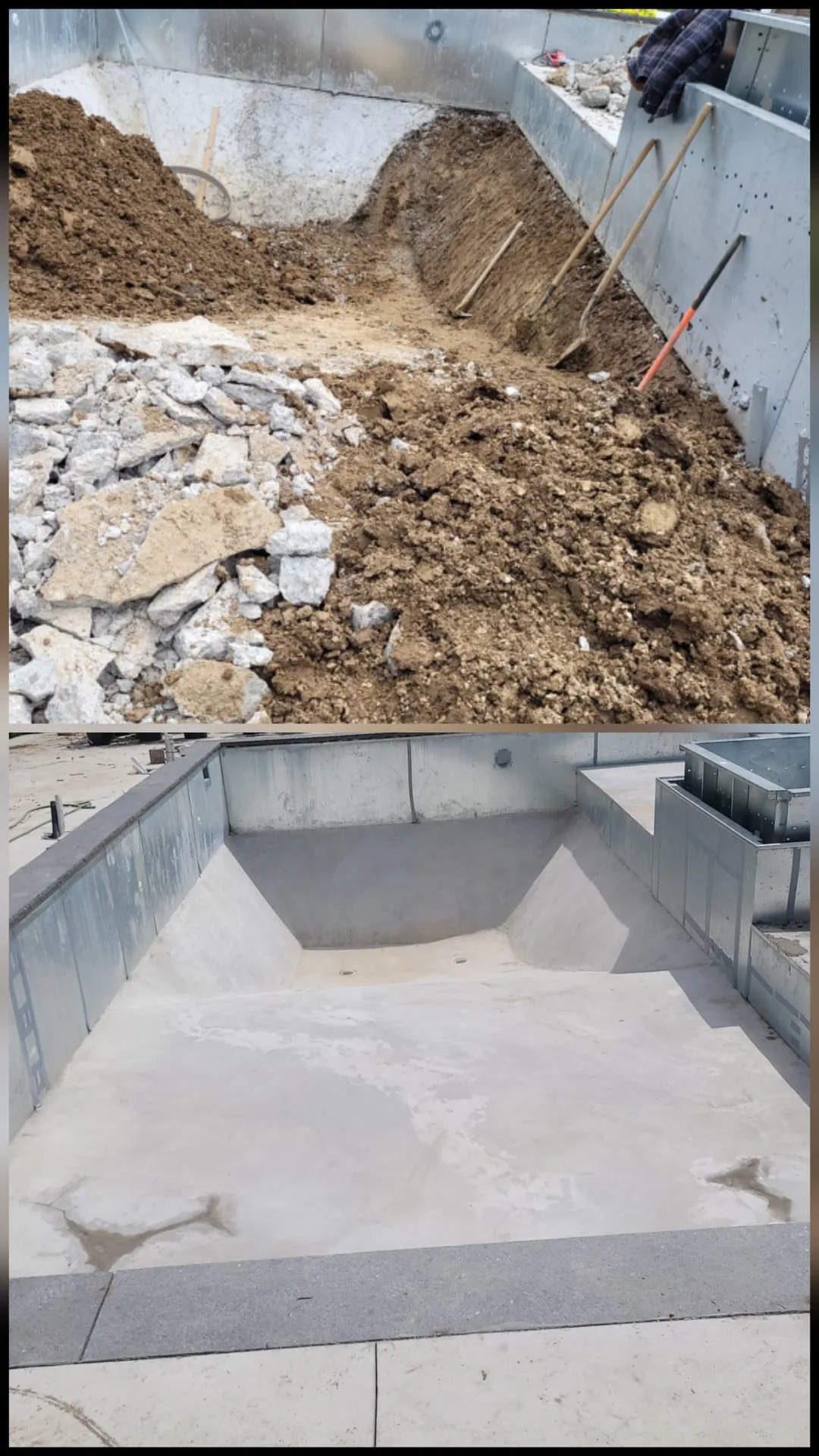 New pool construction stages