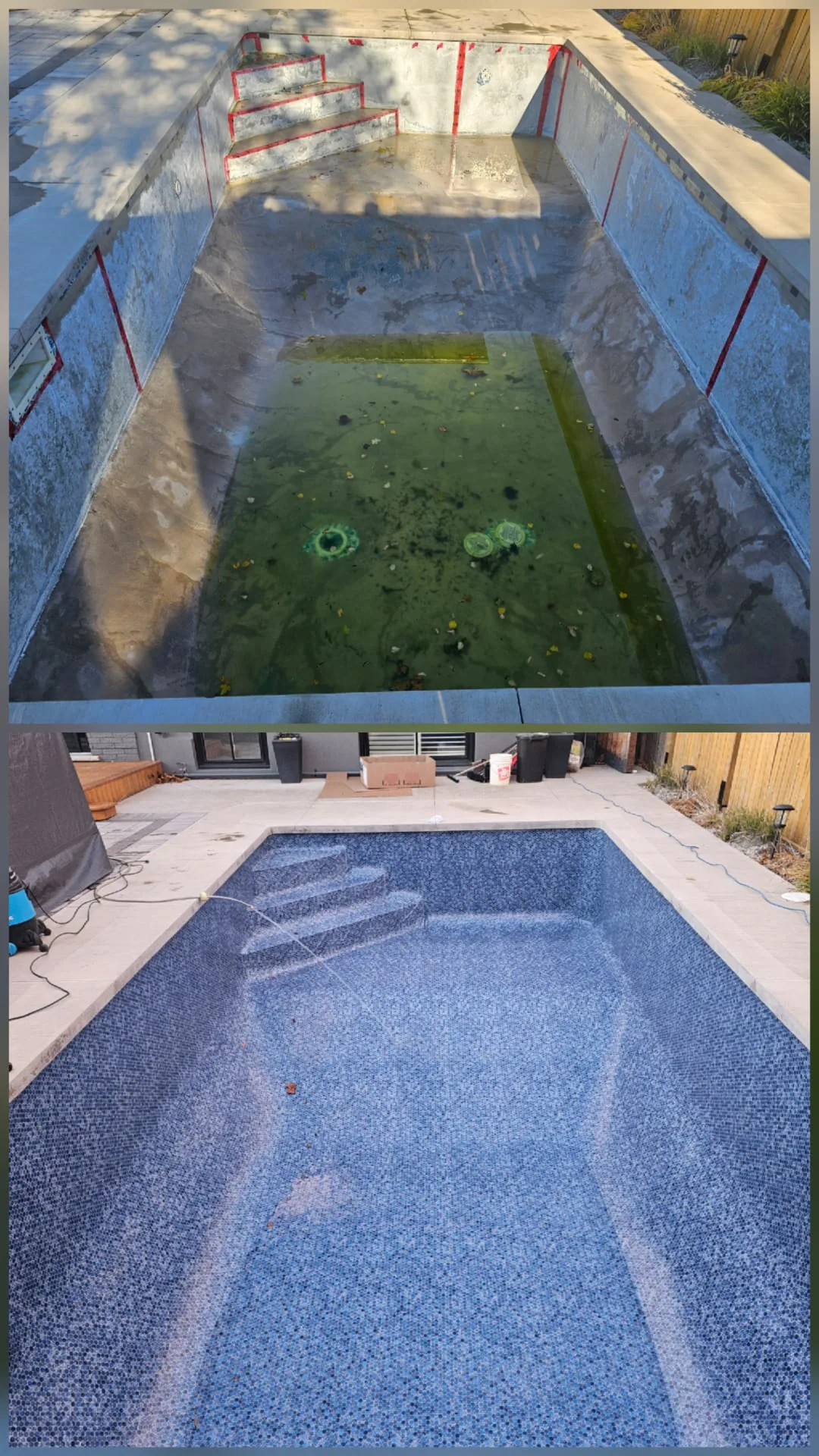 Mosaic Liner Transformation before and after