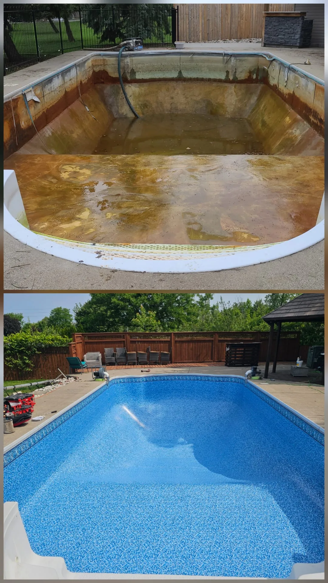 Aging Pool Restoration before and after